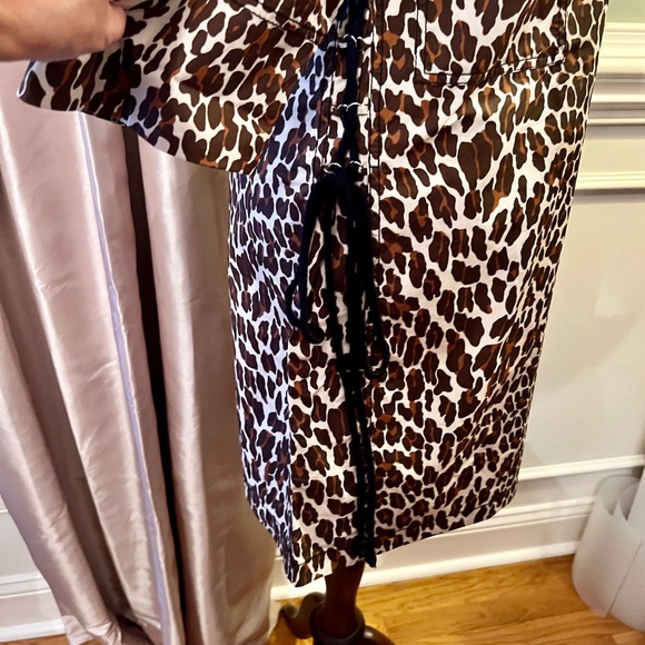 NWOT Tory Burch Reva Leopard Cheetah Print Poplin Shirtdress Shirt Dress Size 4 - Picture 5 of 8